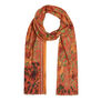 Orange floral wool scarf